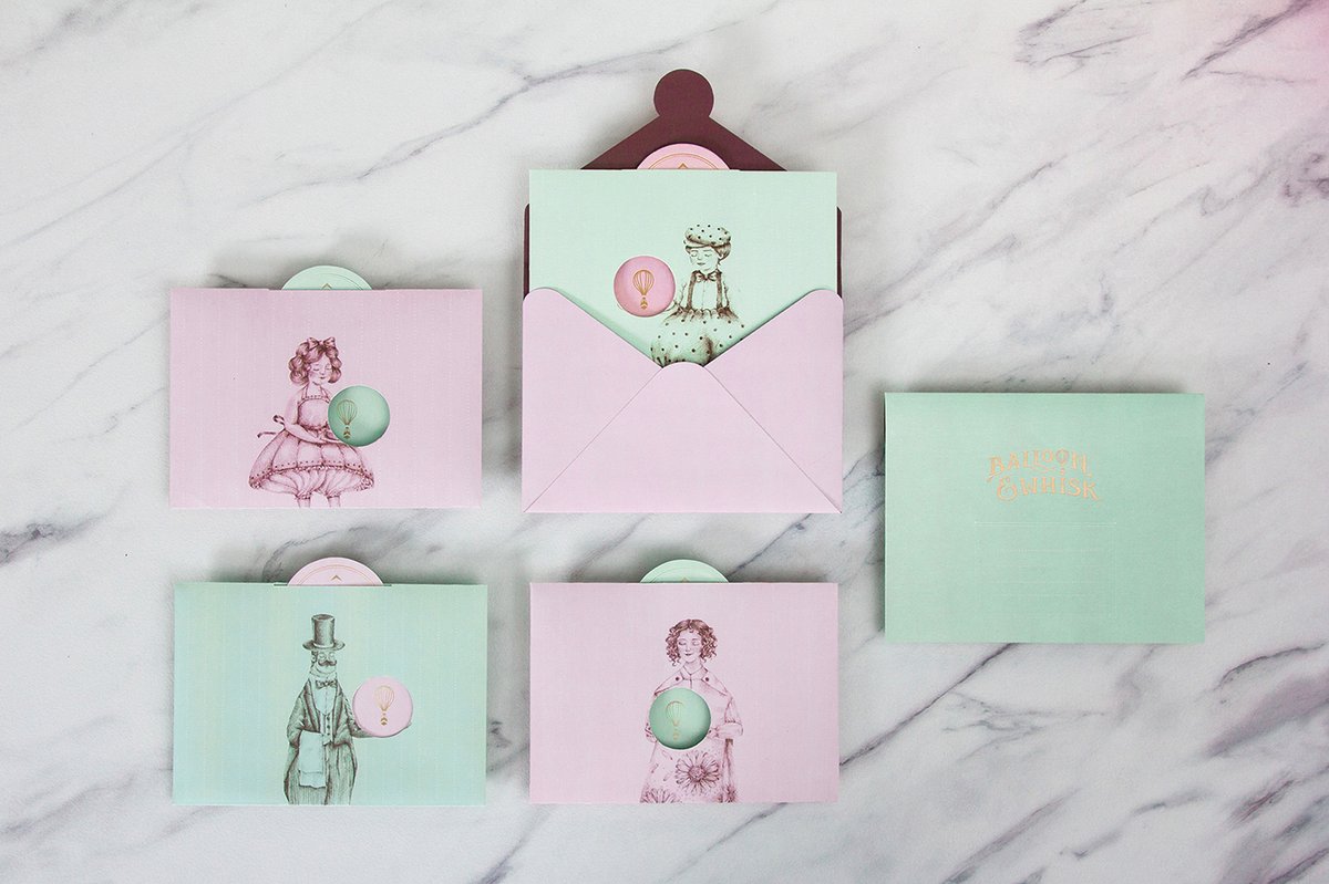 蛋糕店（食品）品牌vi設(shè)計&mdash;Balloon and Whisk 插圖賞析，vi設(shè)計，視覺形象vi設(shè)計，食品vi設(shè)計，包裝設(shè)計，蛋糕店品牌vi設(shè)計，vi品牌策劃，深圳vi設(shè)計，左右格局