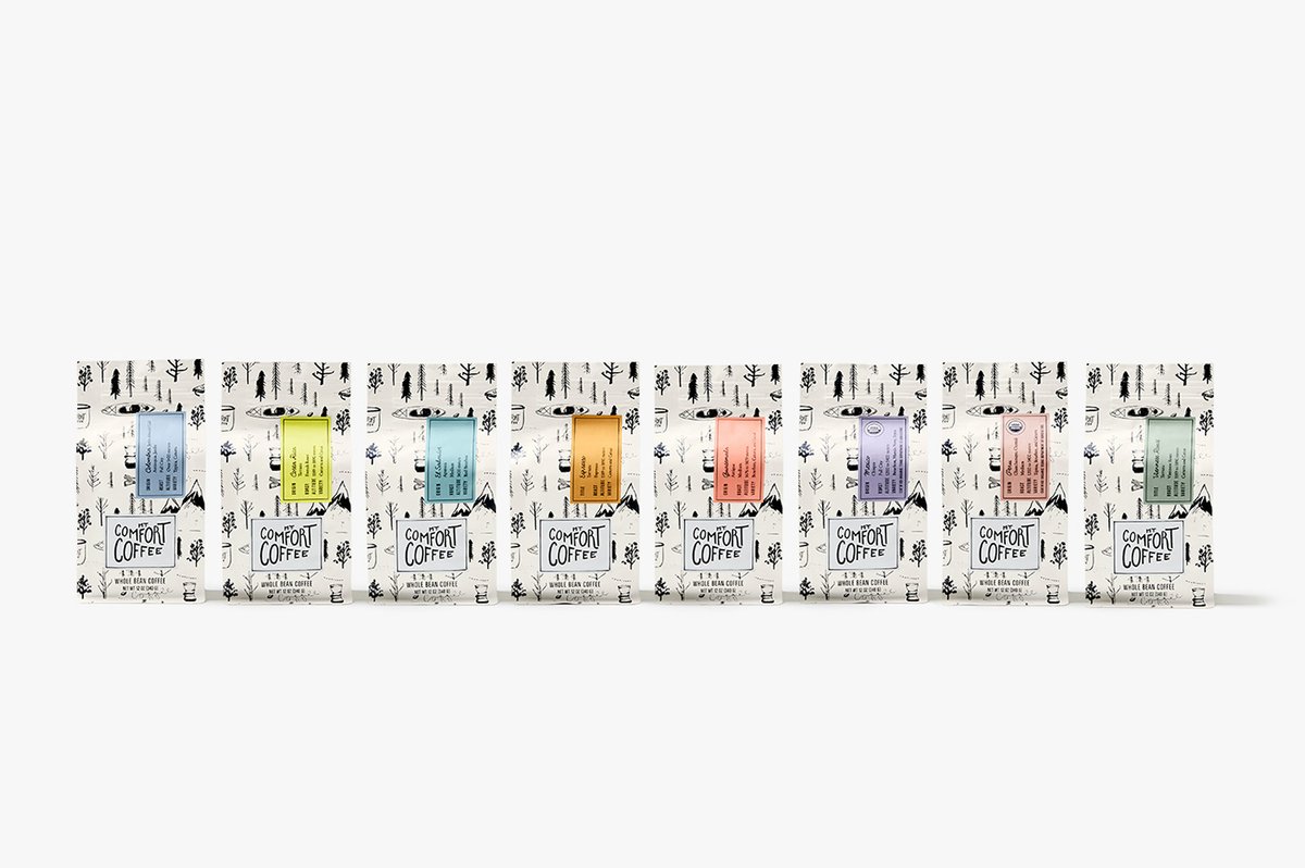 （餐飲）Comfort咖啡品牌vi設計&mdash;&mdash;插圖包裝視覺設計，vi設計，餐飲vi設計，餐飲品牌vi設計，包裝視覺設計，品牌標識vi設計，品牌vi設計，品牌策劃，深圳vi設計，左右格局