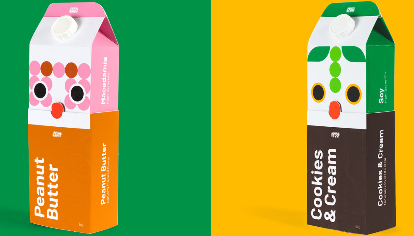將樂高擴展到谷物棒和牛奶組合的品牌包裝設(shè)計 將樂高擴展到谷物棒和牛奶組合的品牌包裝設(shè)計